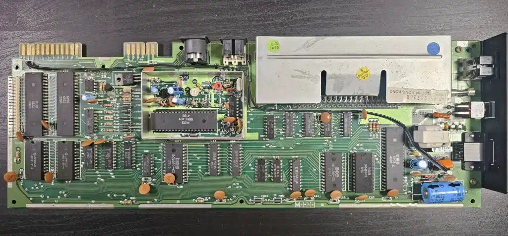 The VIC-20 motherboard out of the case
